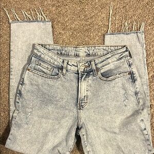 Old Navy Women's Light Blue High-Rise Curvy O.G. Straight Jeans